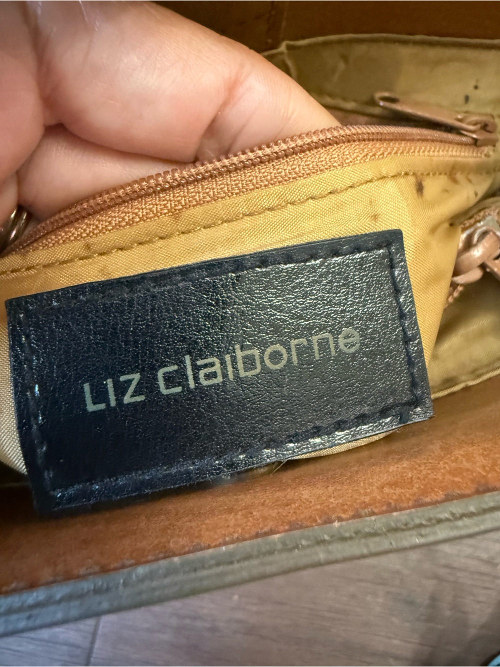Liz Claiborne Classic Woven Leather Shoulder Bag Basket Weave Brown Purse Vtg - Picture 10 of 13